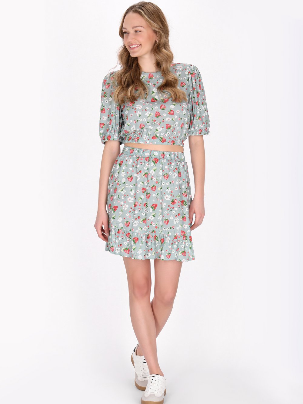 MyMo Rock Damen Viskose grün bedruckt, XL