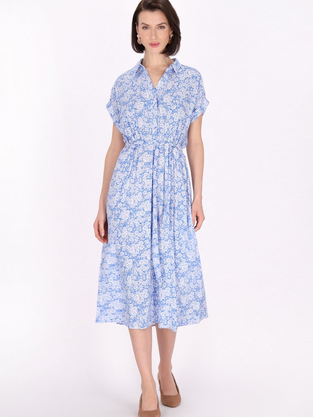 Thumbnail - Usha Kleid Damen Viskose blau bedruckt, S