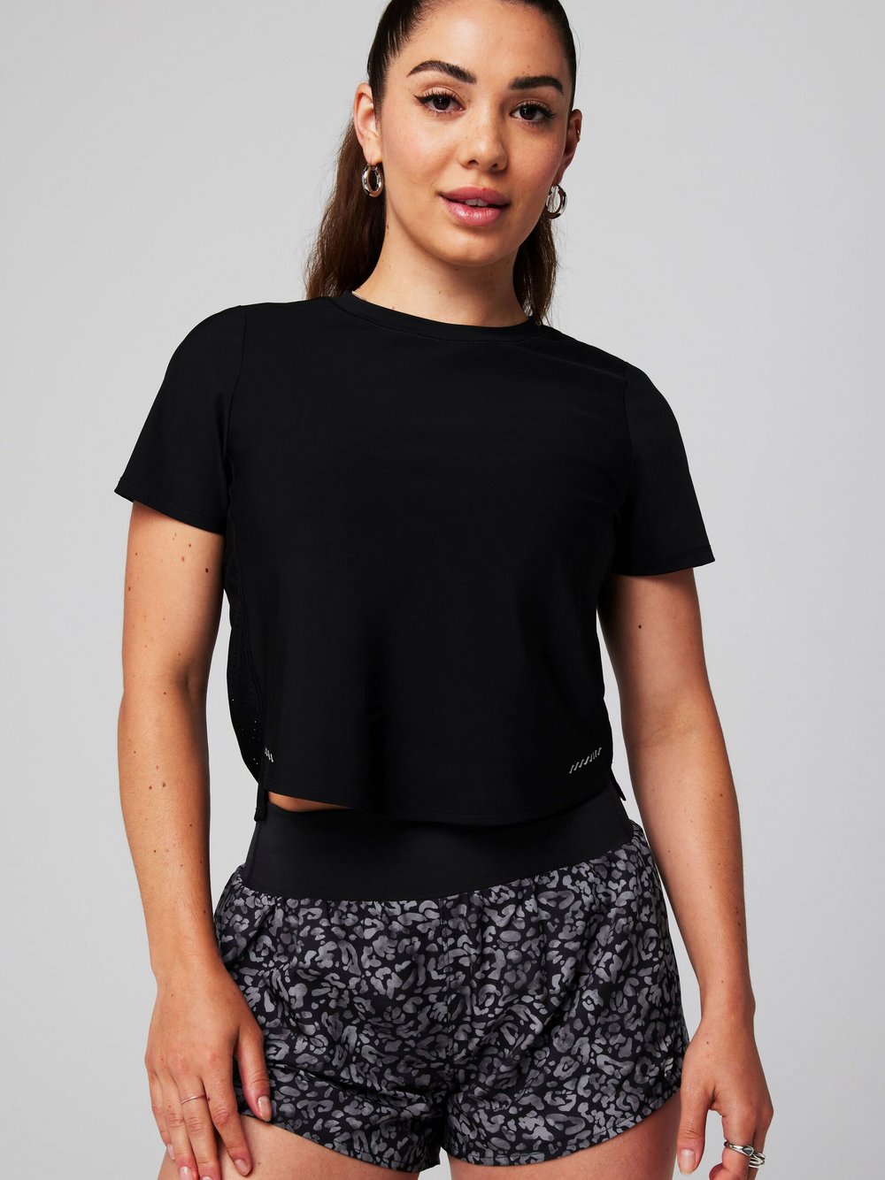 Fabletics T-Shirt Damen Polyamid schwarz, XXL