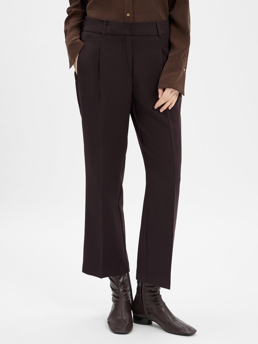 Opus Bundfaltenhose Damen braun, 34