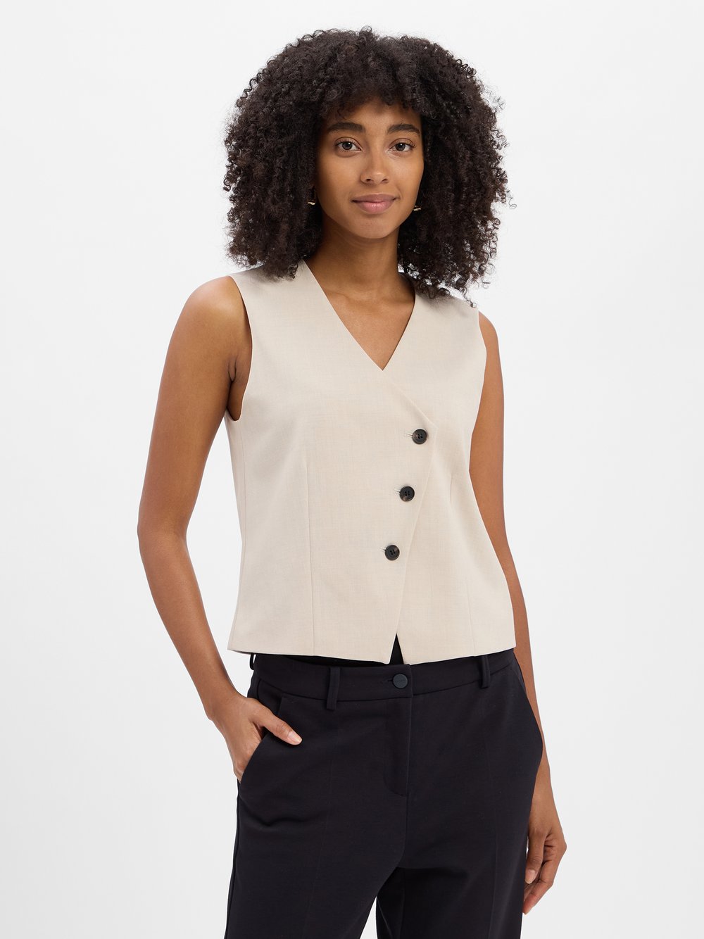 Thumbnail - Opus Anzugweste Damen beige meliert, 36