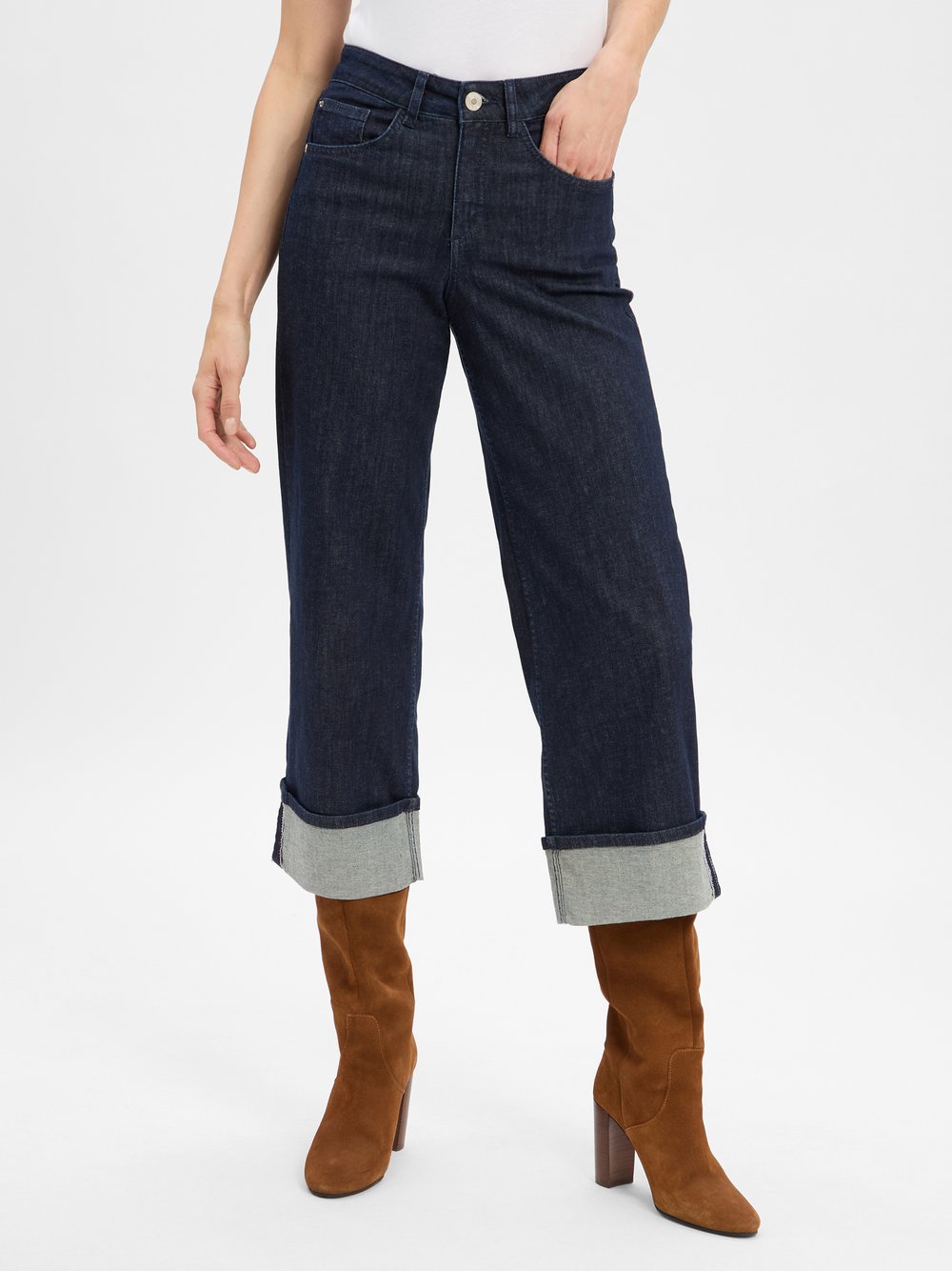 Opus Wide Fit Jeans Damen Baumwolle blau, 34-28