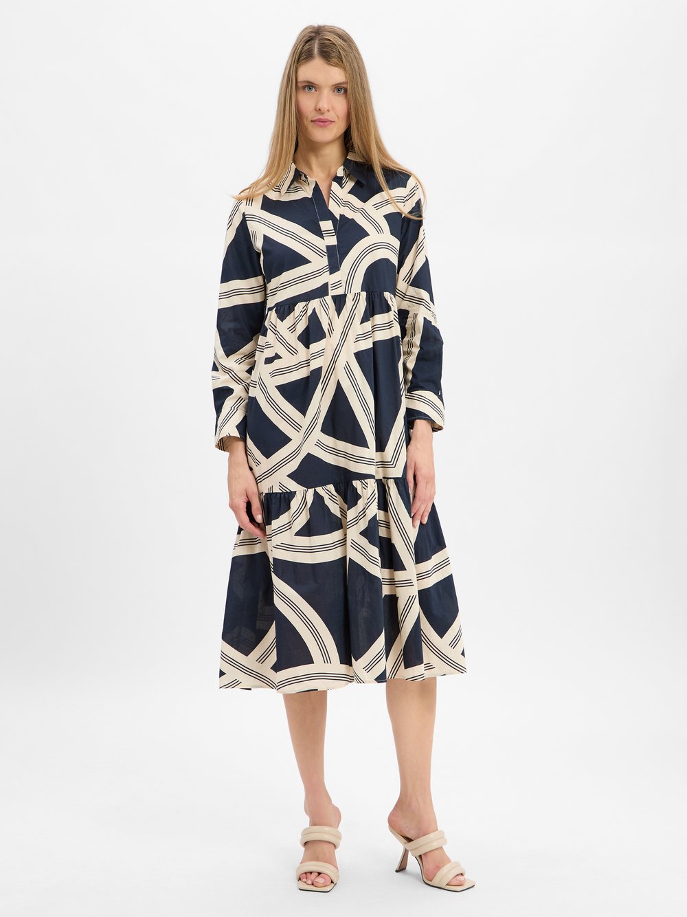 Opus Midikleid Damen Baumwolle mehrfarbig gemustert, 42