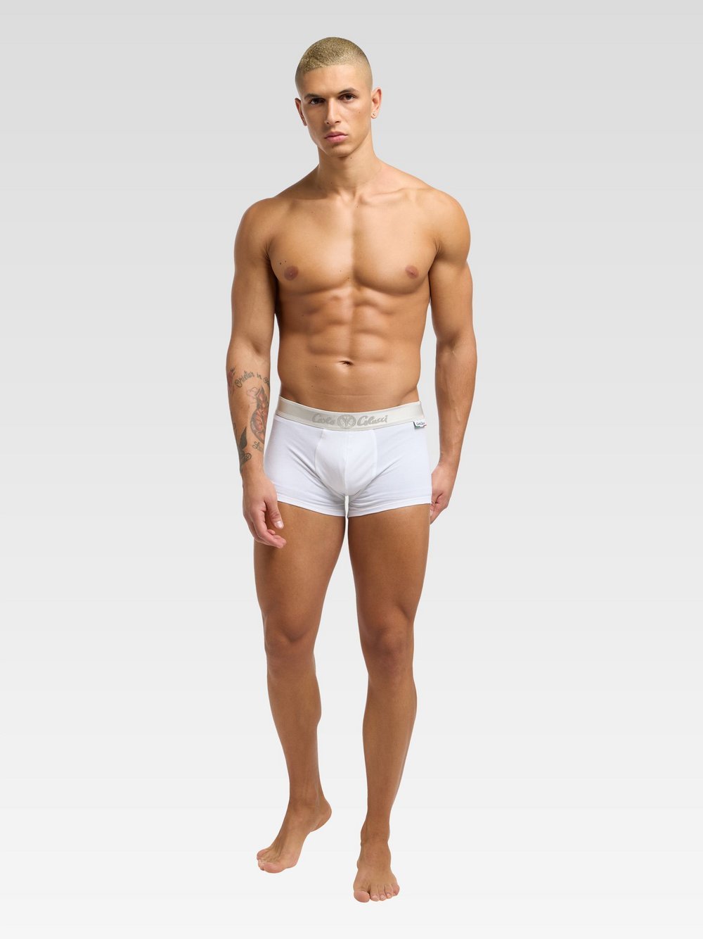 Carlo Colucci Retroshort  Herren Baumwolle weiß, L