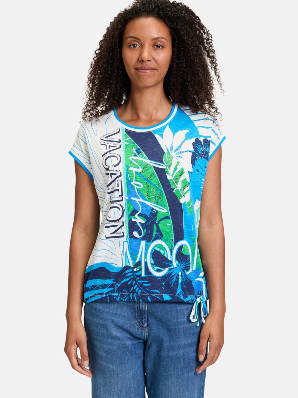 Betty Barclay Printshirt Damen Baumwolle blau bedruckt, 42