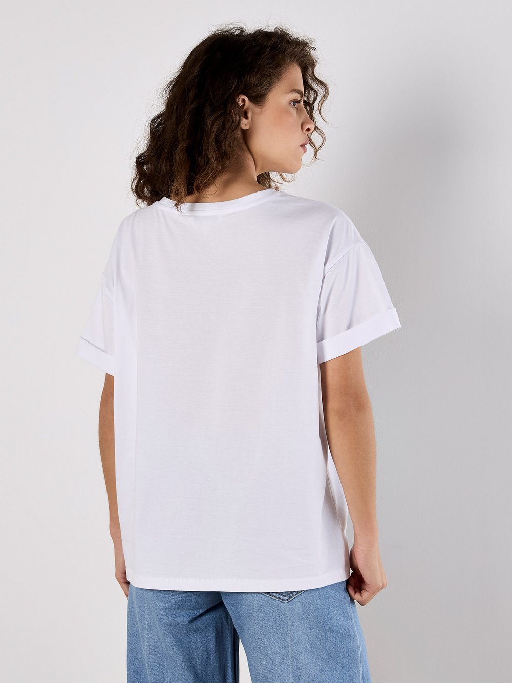 Apricot Top Damen Baumwolle weiß bedruckt, 42
