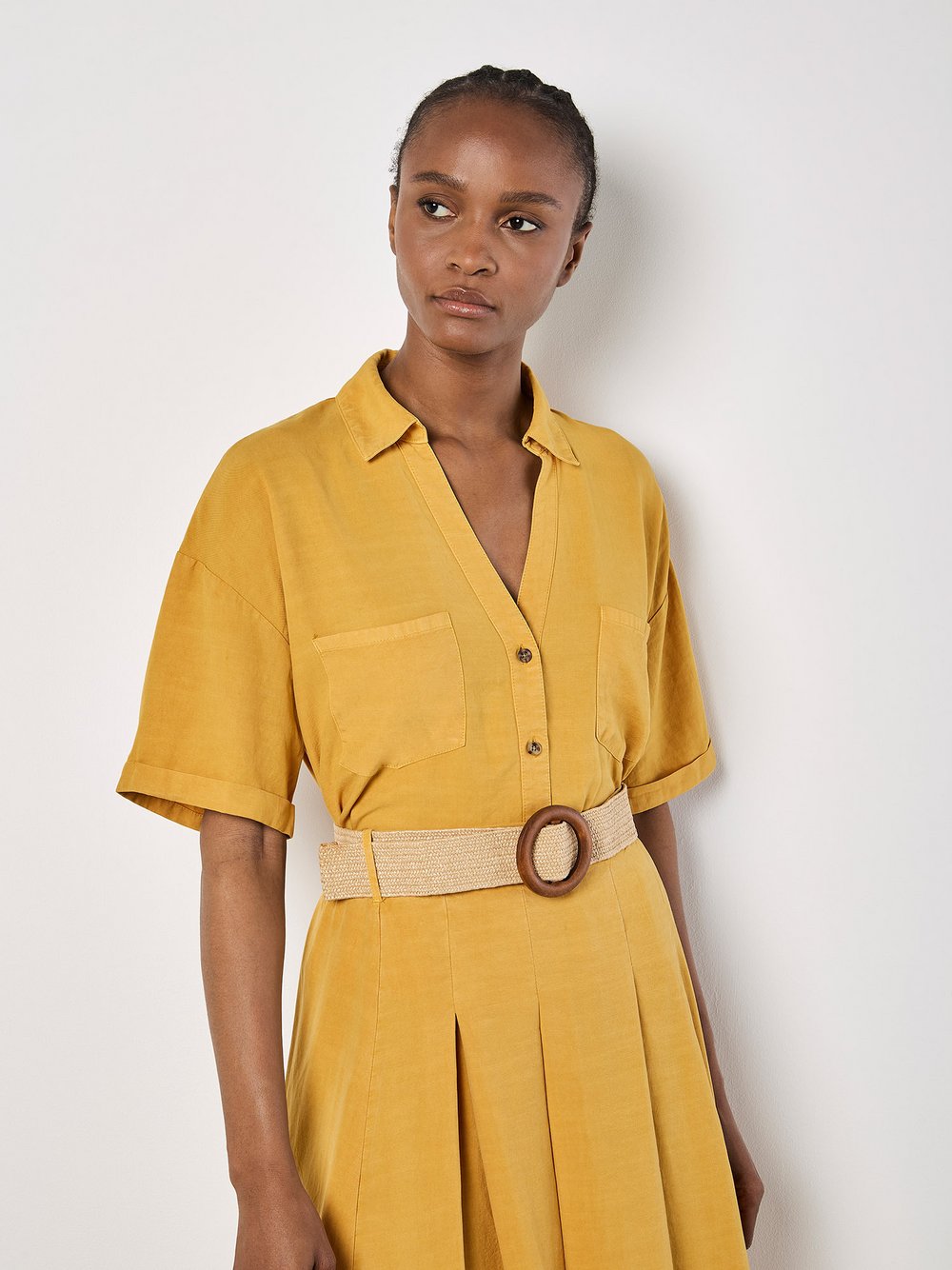 Apricot Bluse Damen Lyocell gelb, 38