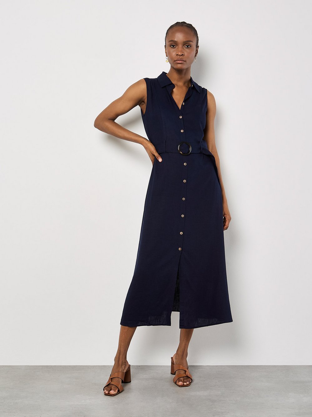 Thumbnail - Apricot Midikleid Damen Viskose blau, 36