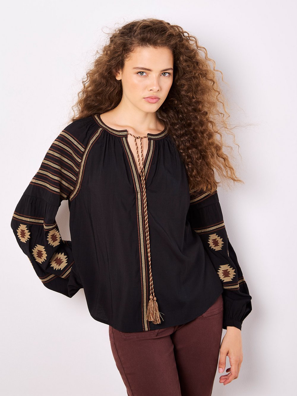 Thumbnail - Apricot Bluse Damen Viskose schwarz, 42