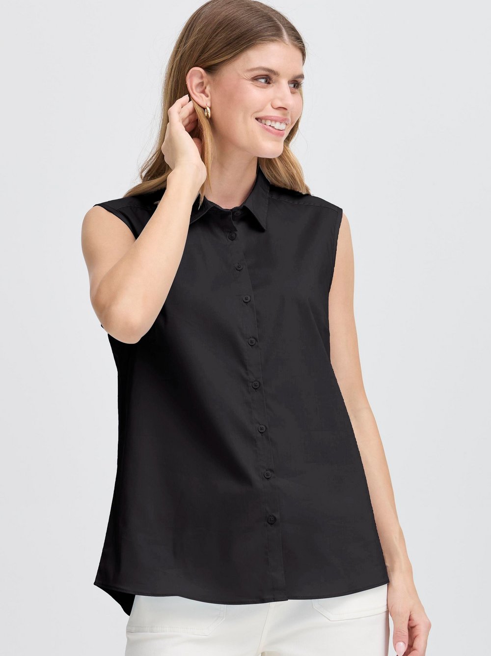 fransa Blusentop Damen Baumwolle schwarz, M