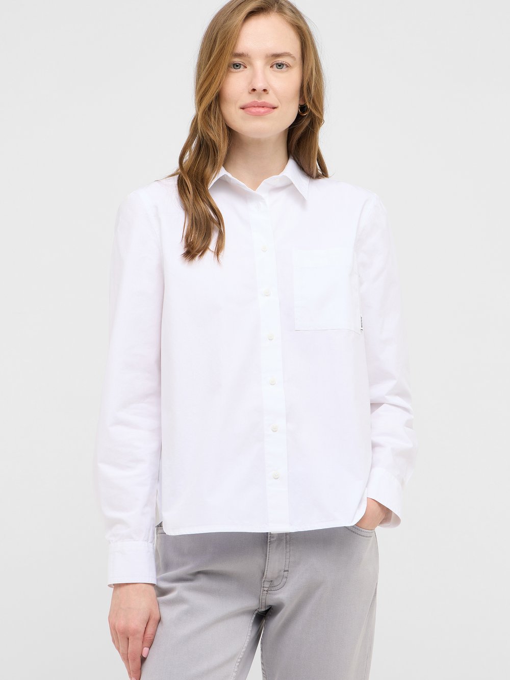 Mustang Bluse Damen Baumwolle weiß, 46