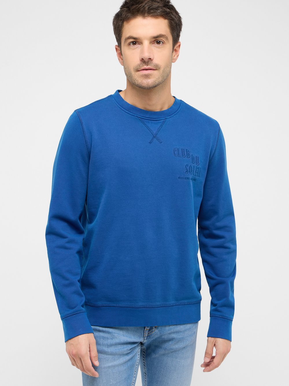 Mustang Sweatshirt Herren Baumwolle blau, XXL