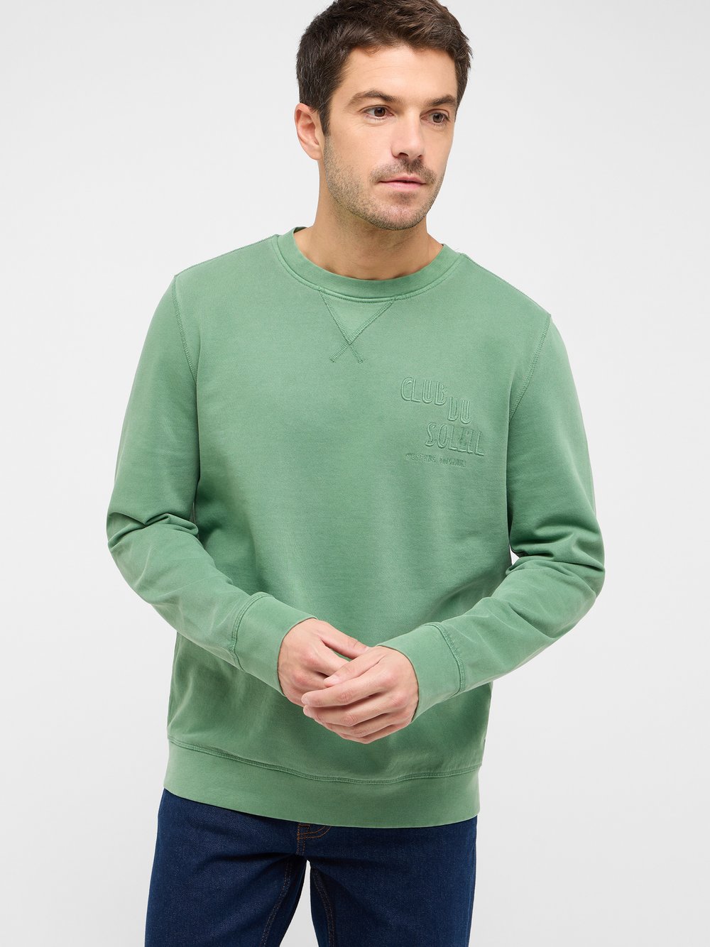 Mustang Sweatshirt Herren Baumwolle grün, M