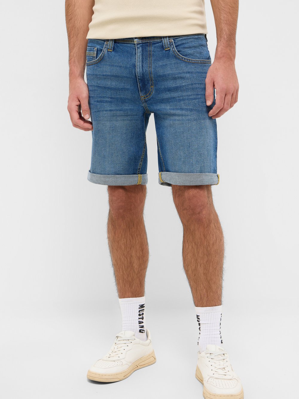 Mustang Jeans Shorts Herren Baumwolle blau, 36