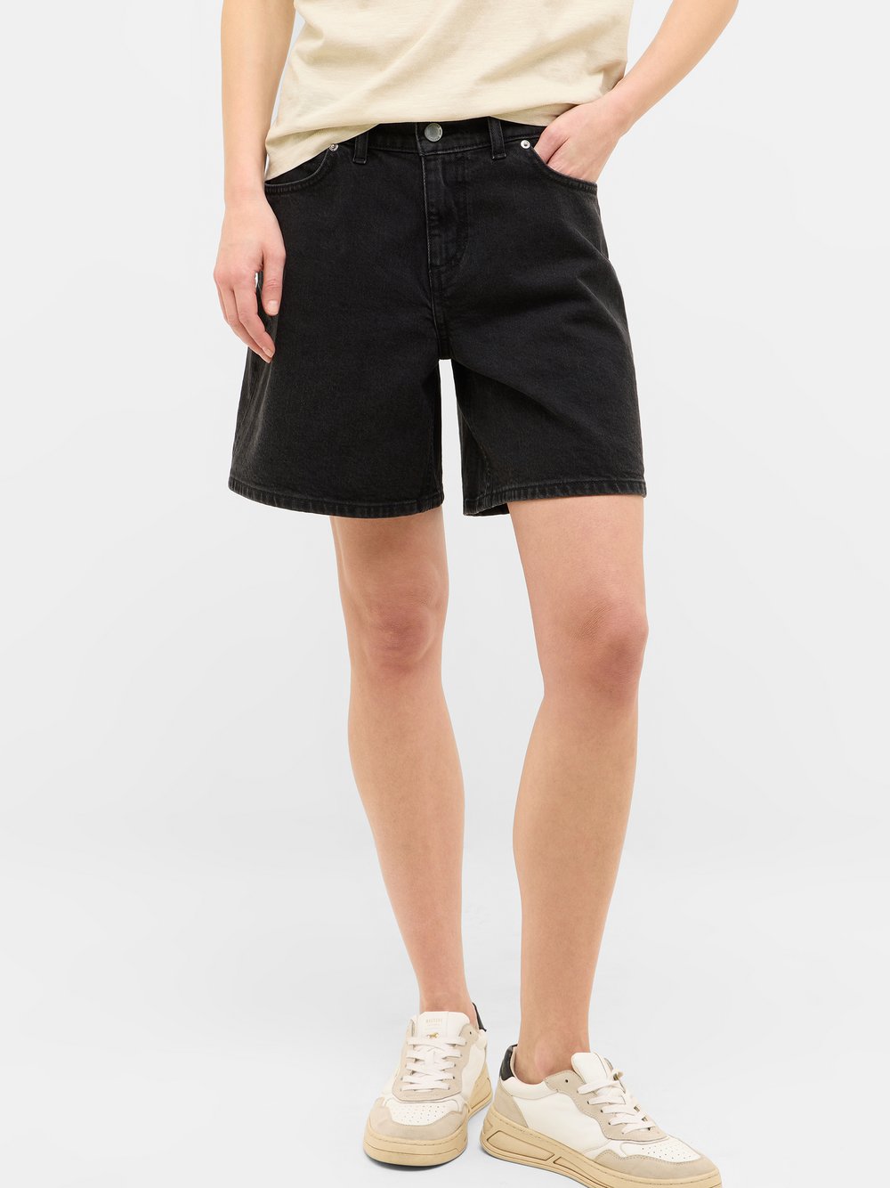 Mustang Jeans Shorts Damen Baumwolle grau, 25