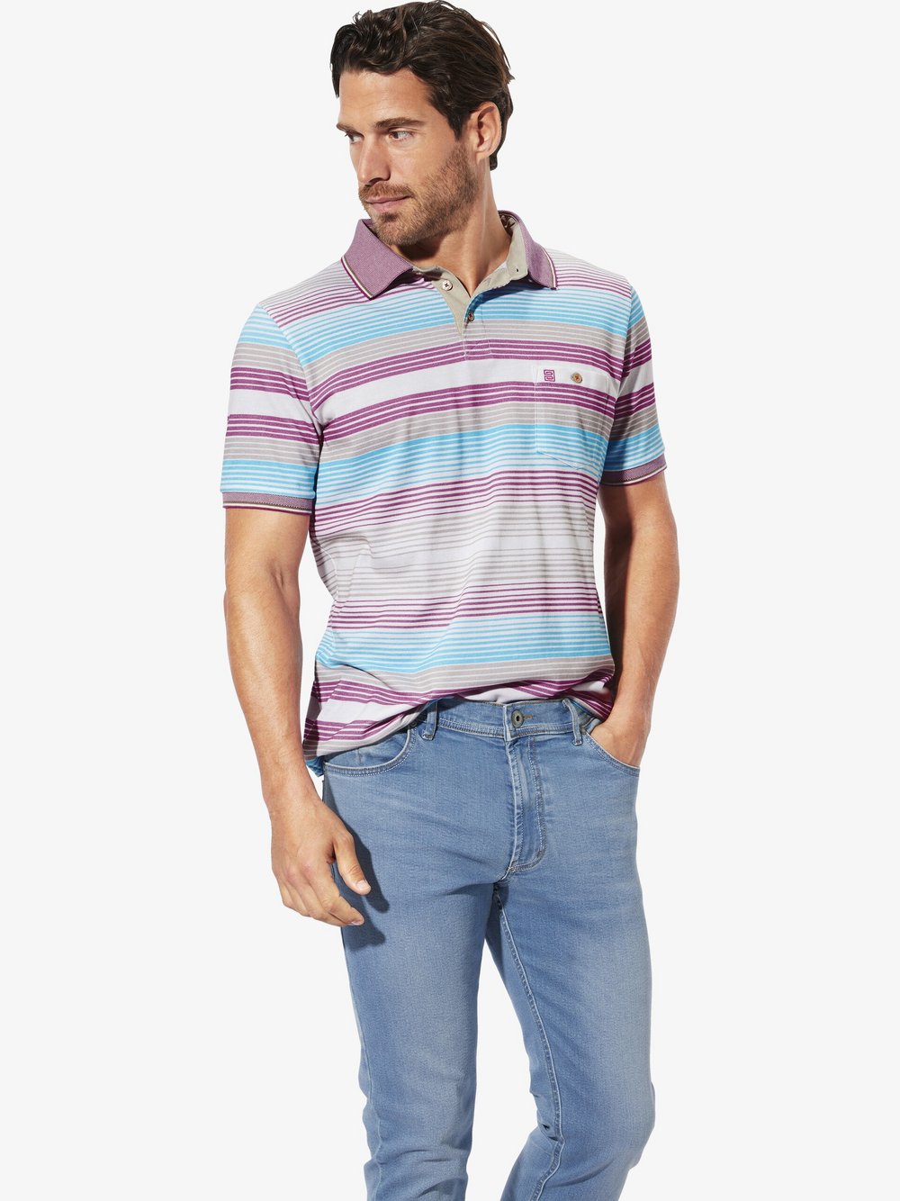 BABISTA Poloshirt Herren Baumwolle mehrfarbig gestreift, M