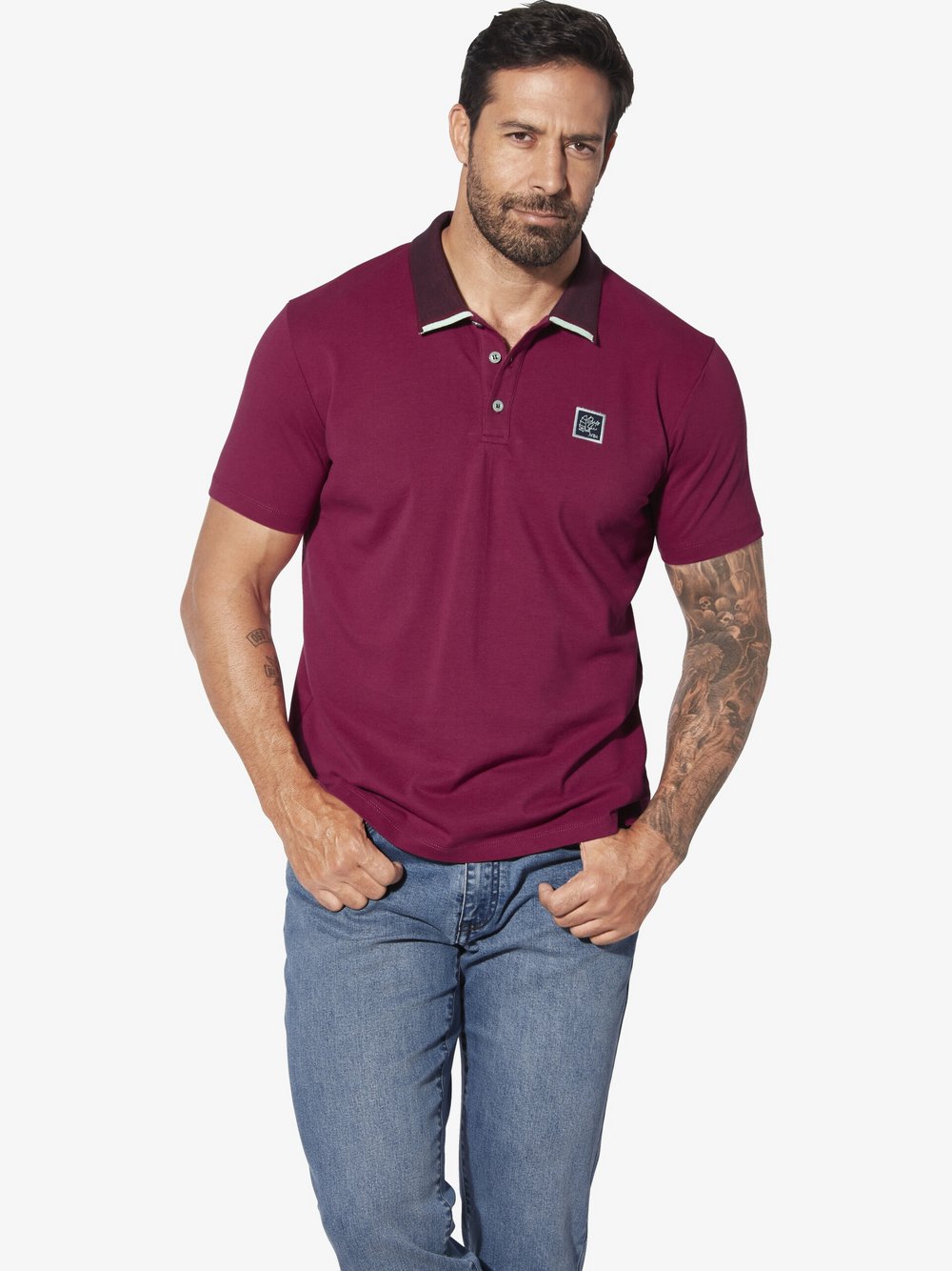 Thumbnail - Jan Vanderstorm Poloshirt Herren Baumwolle rot, XXXL
