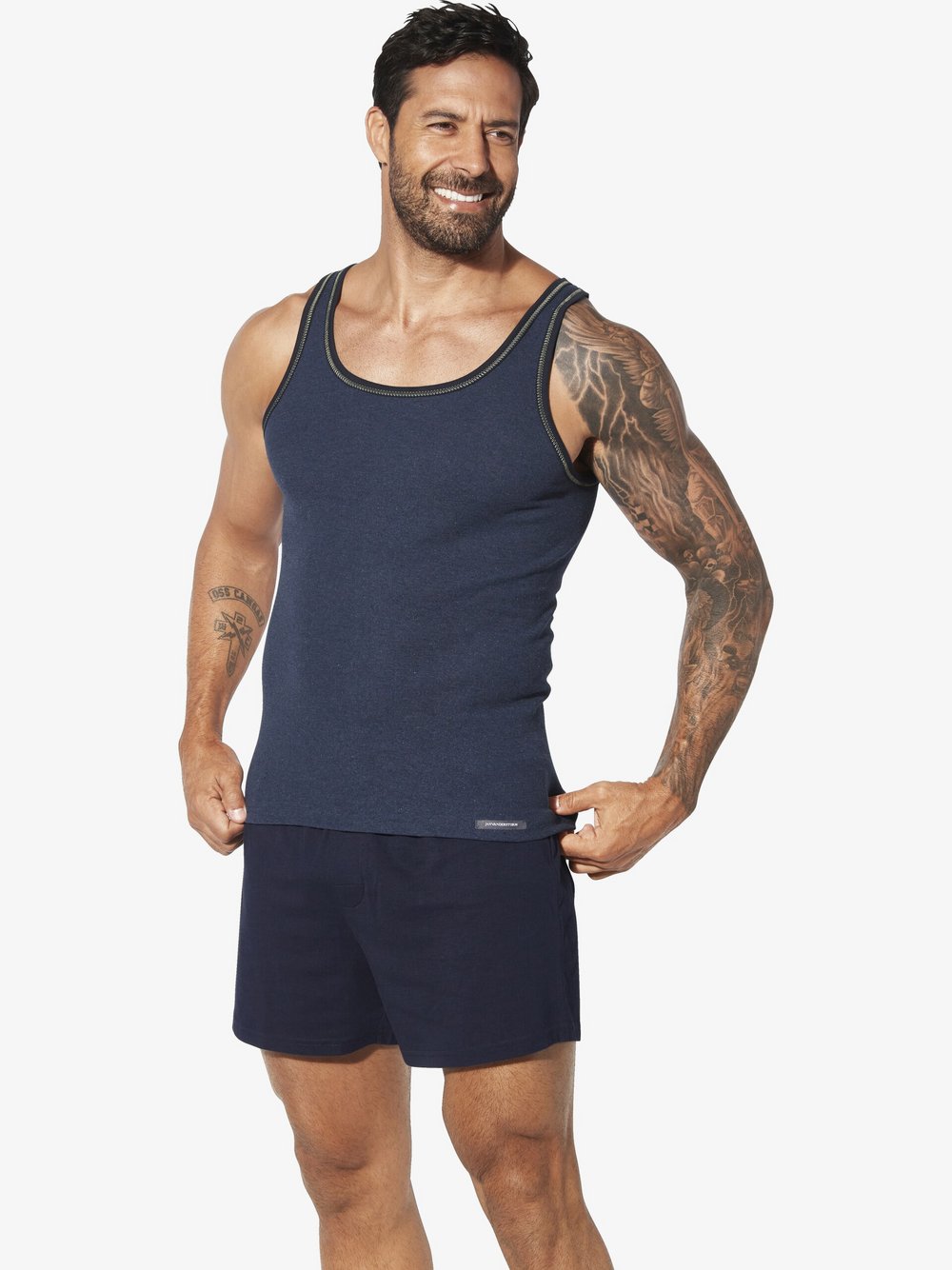 Thumbnail - Jan Vanderstorm 2er Pack Unterhemd Herren Baumwolle blau, 5XL