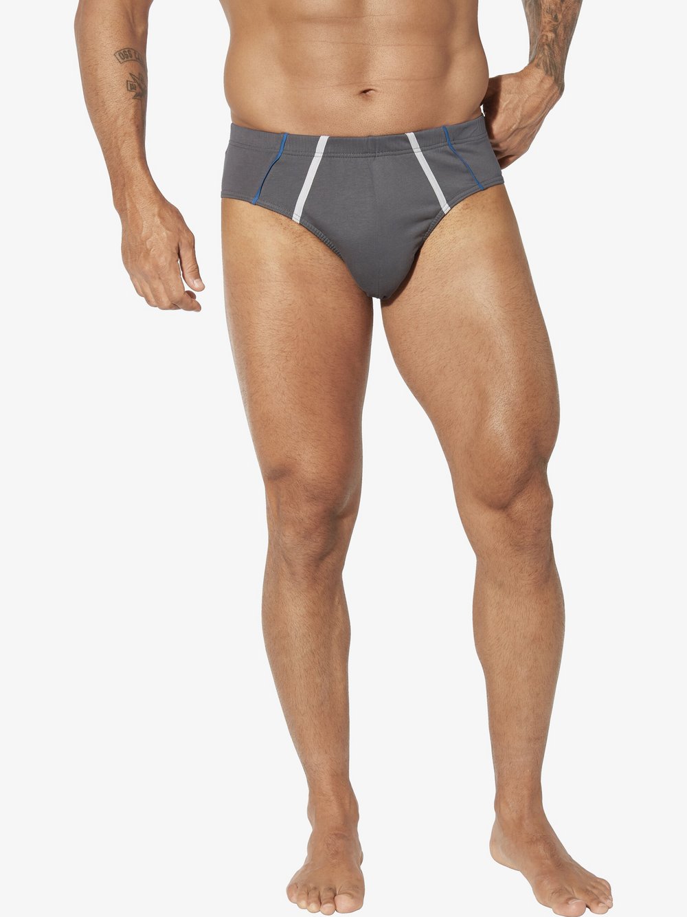 Thumbnail - Jan Vanderstorm 3er Pack Slip Herren Baumwolle blau gemustert, XXXXL