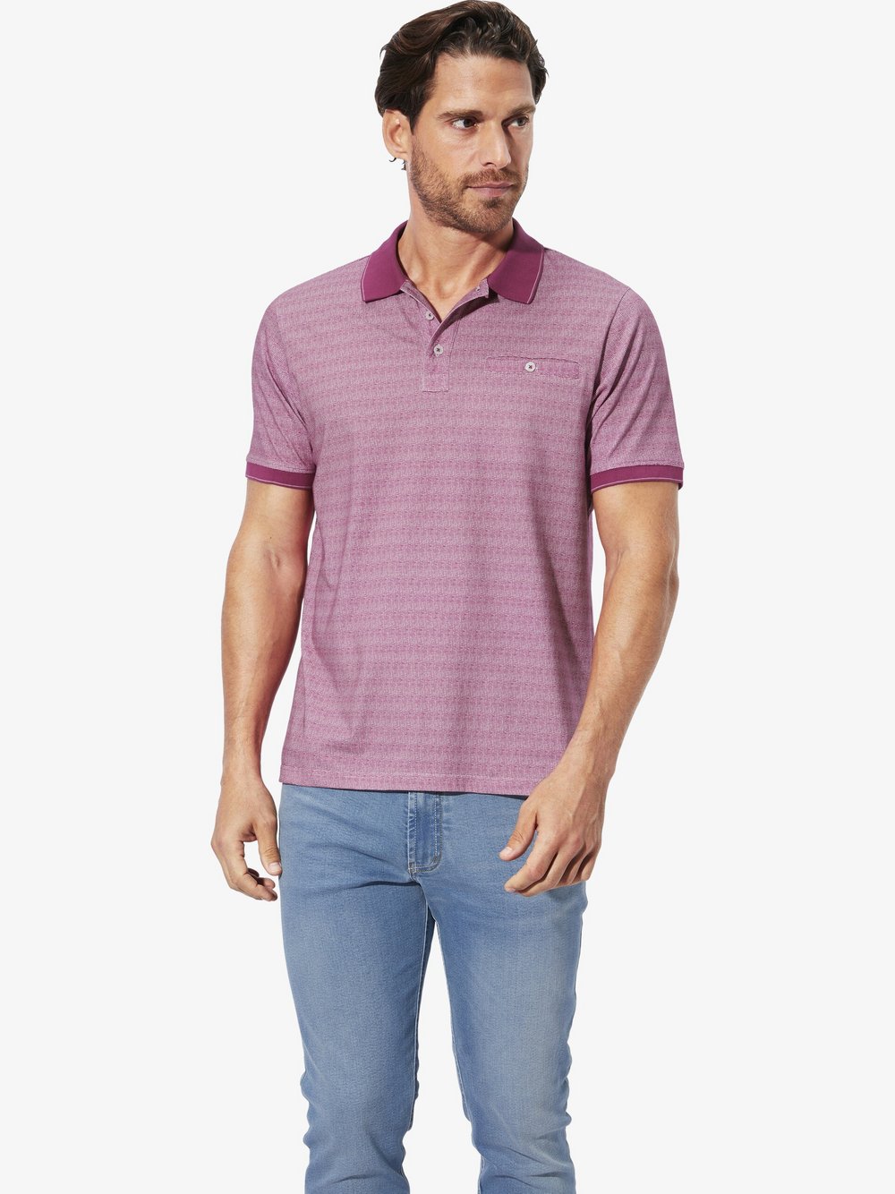 BABISTA Poloshirt Herren Baumwolle pink bedruckt, L