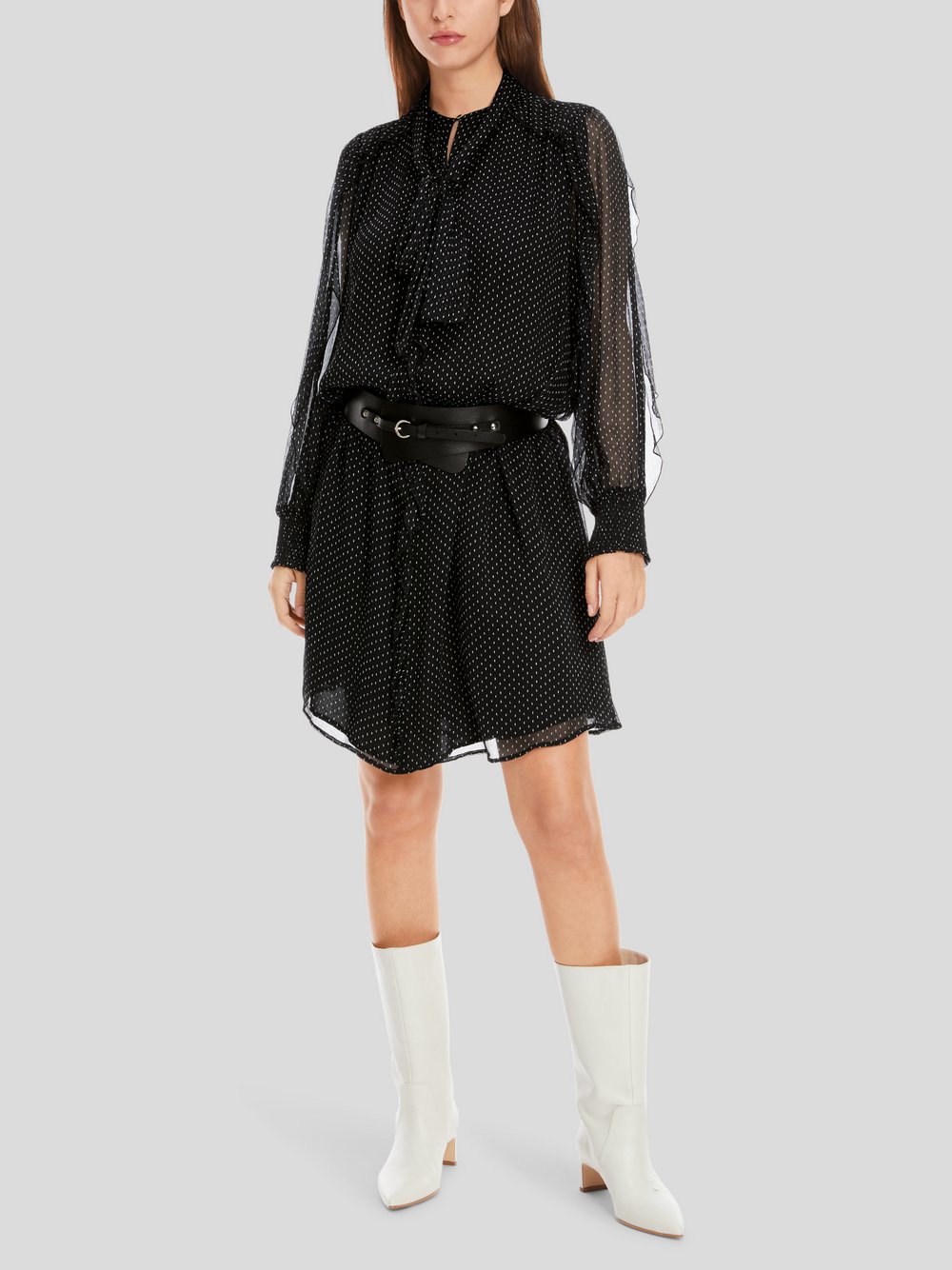 Marc Cain Kleid Damen Viskose schwarz gemustert, 36