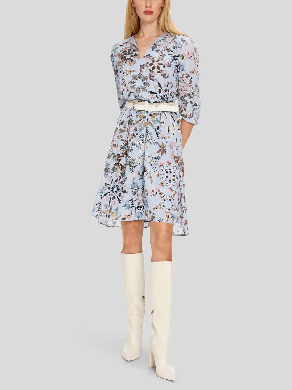 Marc Cain Kleid Damen Viskose blau gemustert, 40
