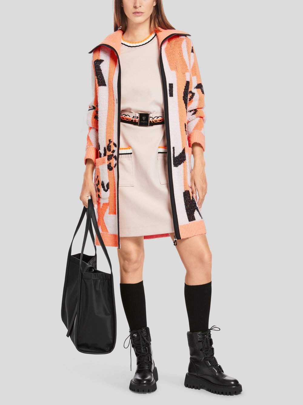 Marc Cain Mantel Damen Polyamid orange gemustert, 42