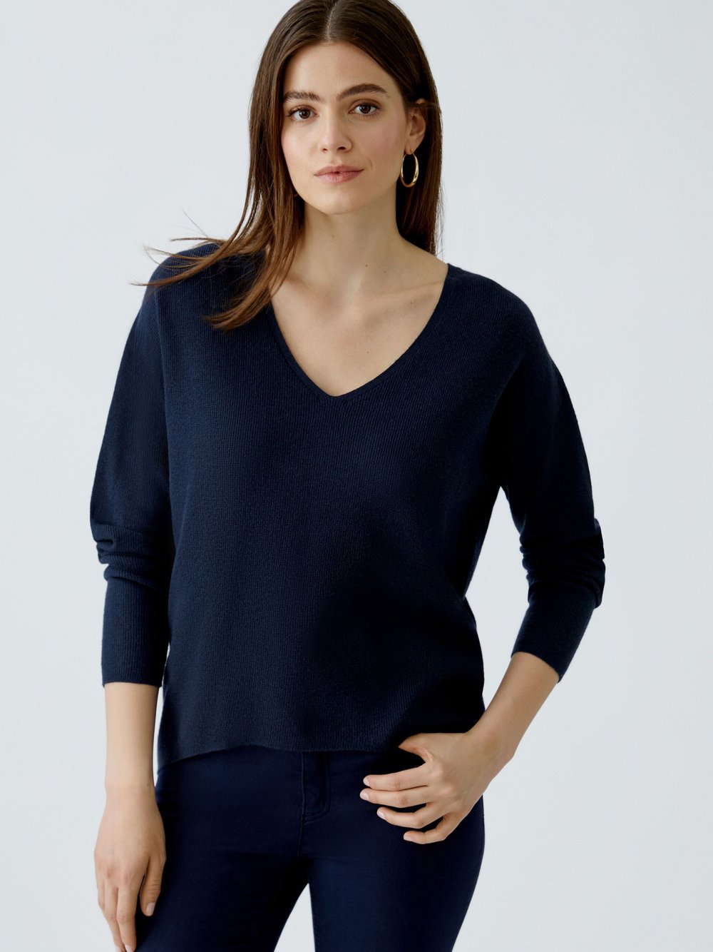 Oui Pullover Damen Viskose blau, 34