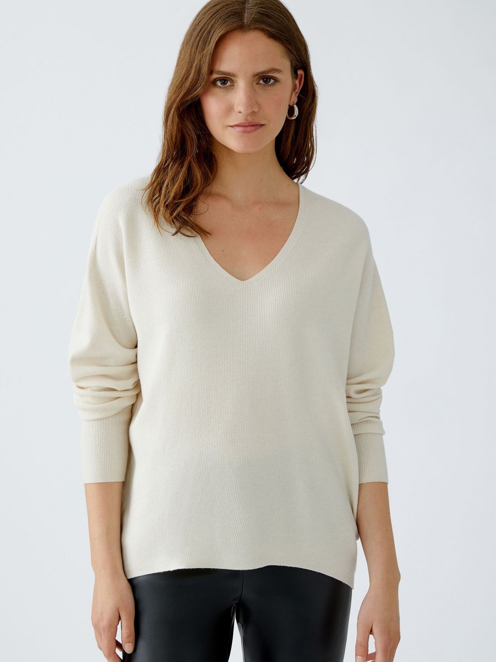 Thumbnail - Oui Pullover Damen Viskose weiß, 36
