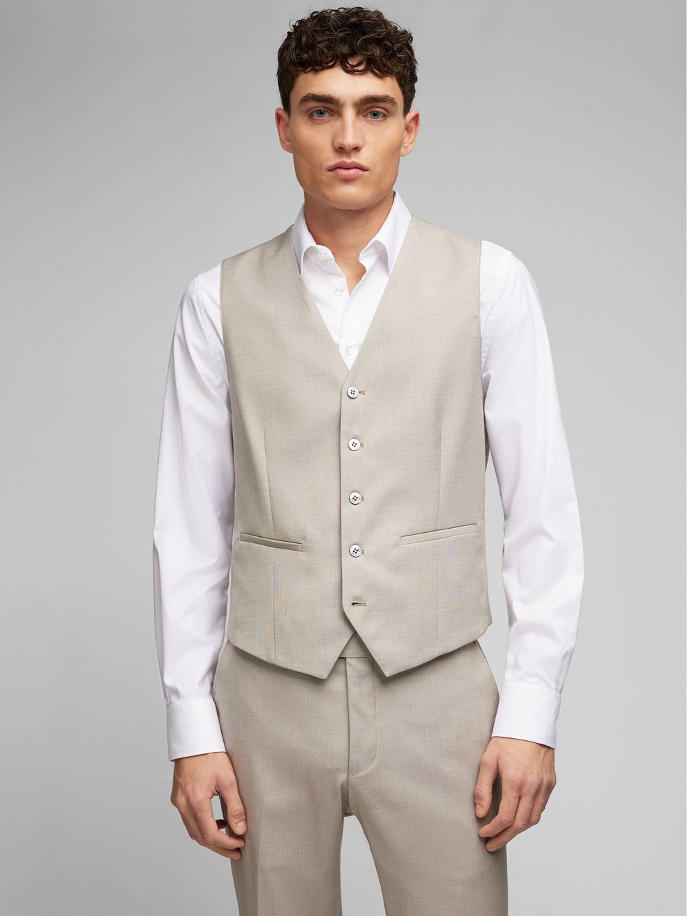 Daniel Hechter Weste Herren Slim Fit beige, 56