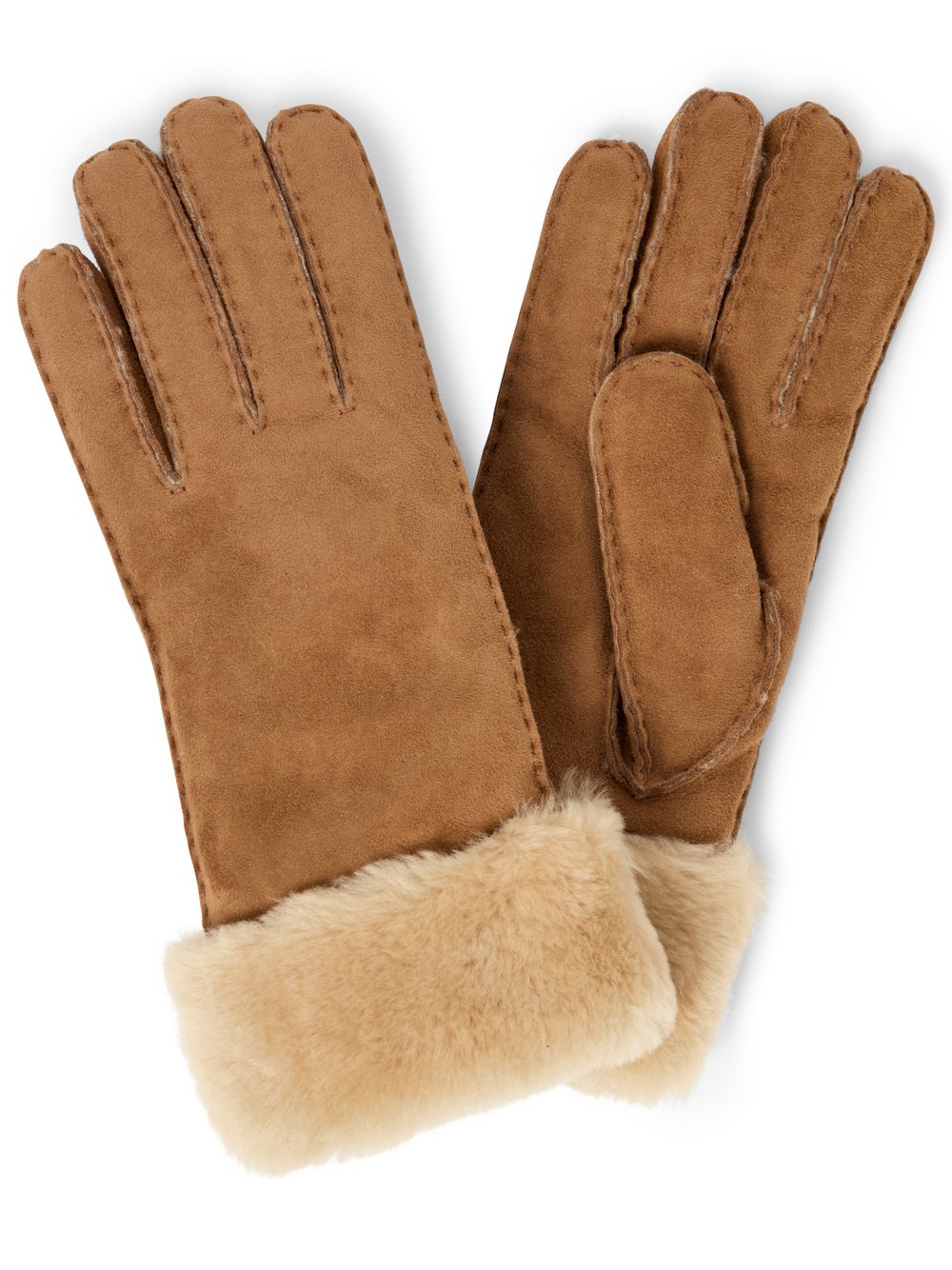 Thumbnail - Pearlwood Shearling-Handschuhe Damen Leder braun, 7.5