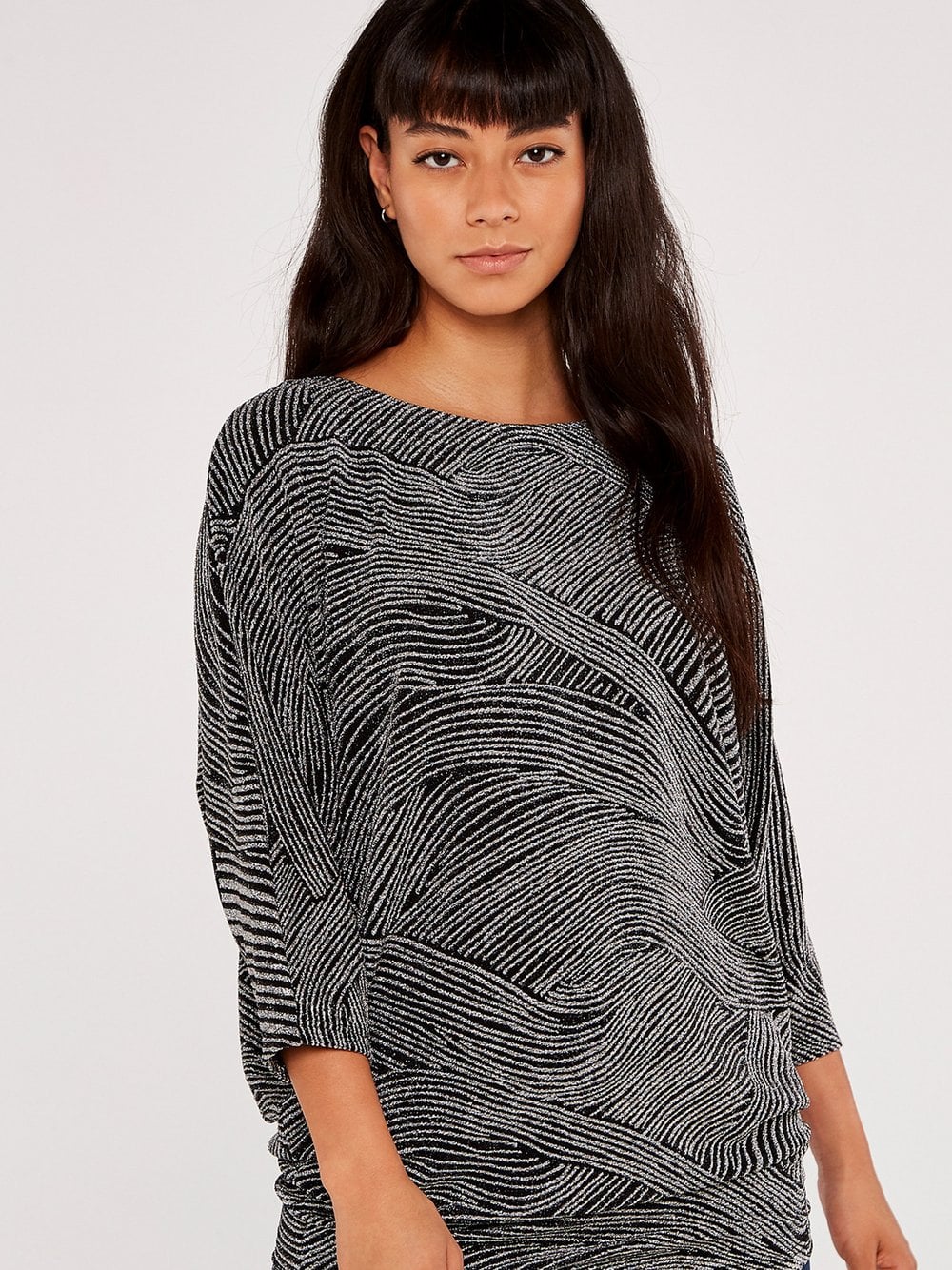 Apricot Top Damen Polyamid grau strukturiert, 38