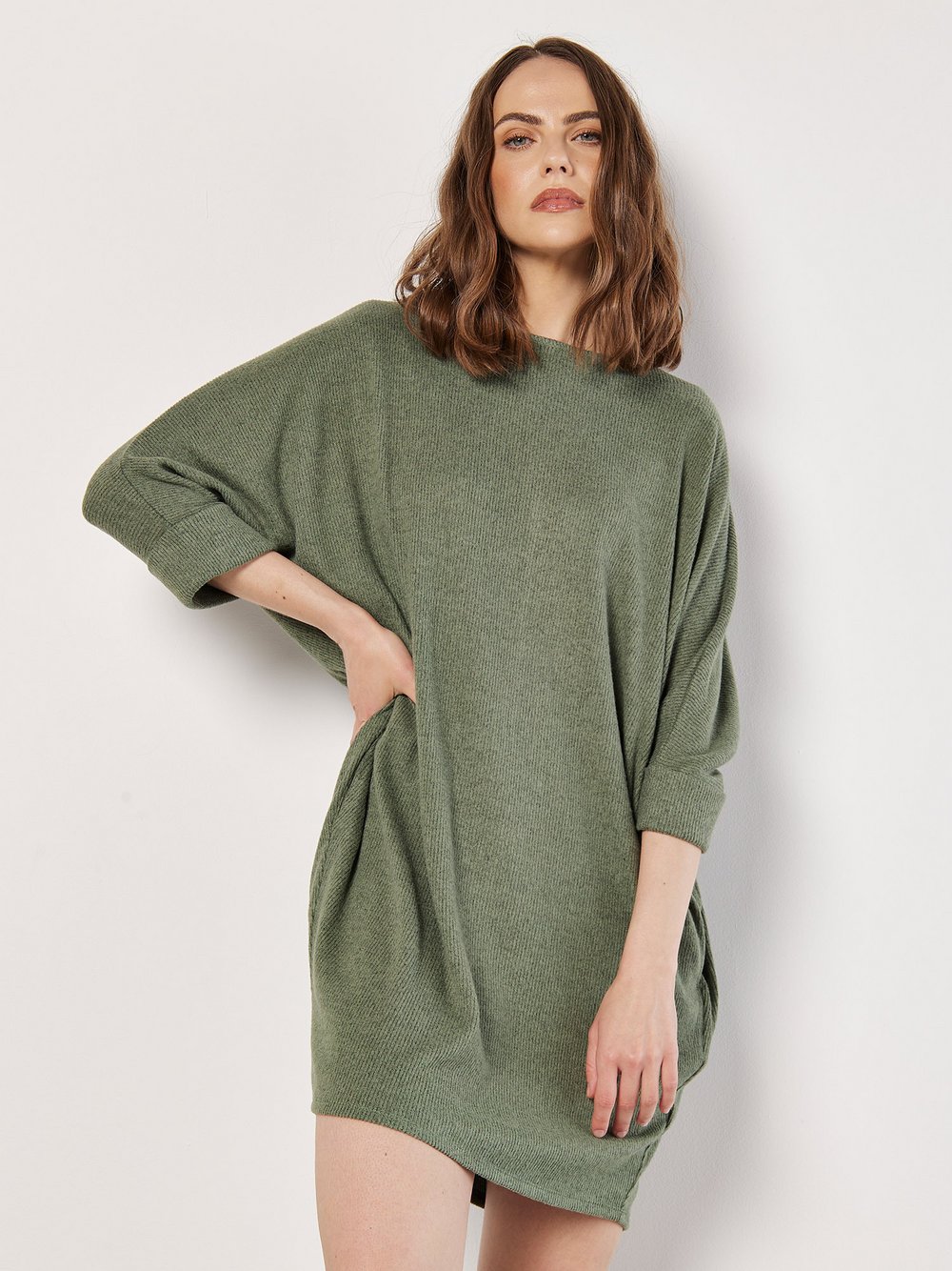 Apricot Minikleid Damen Viskose grün, 44