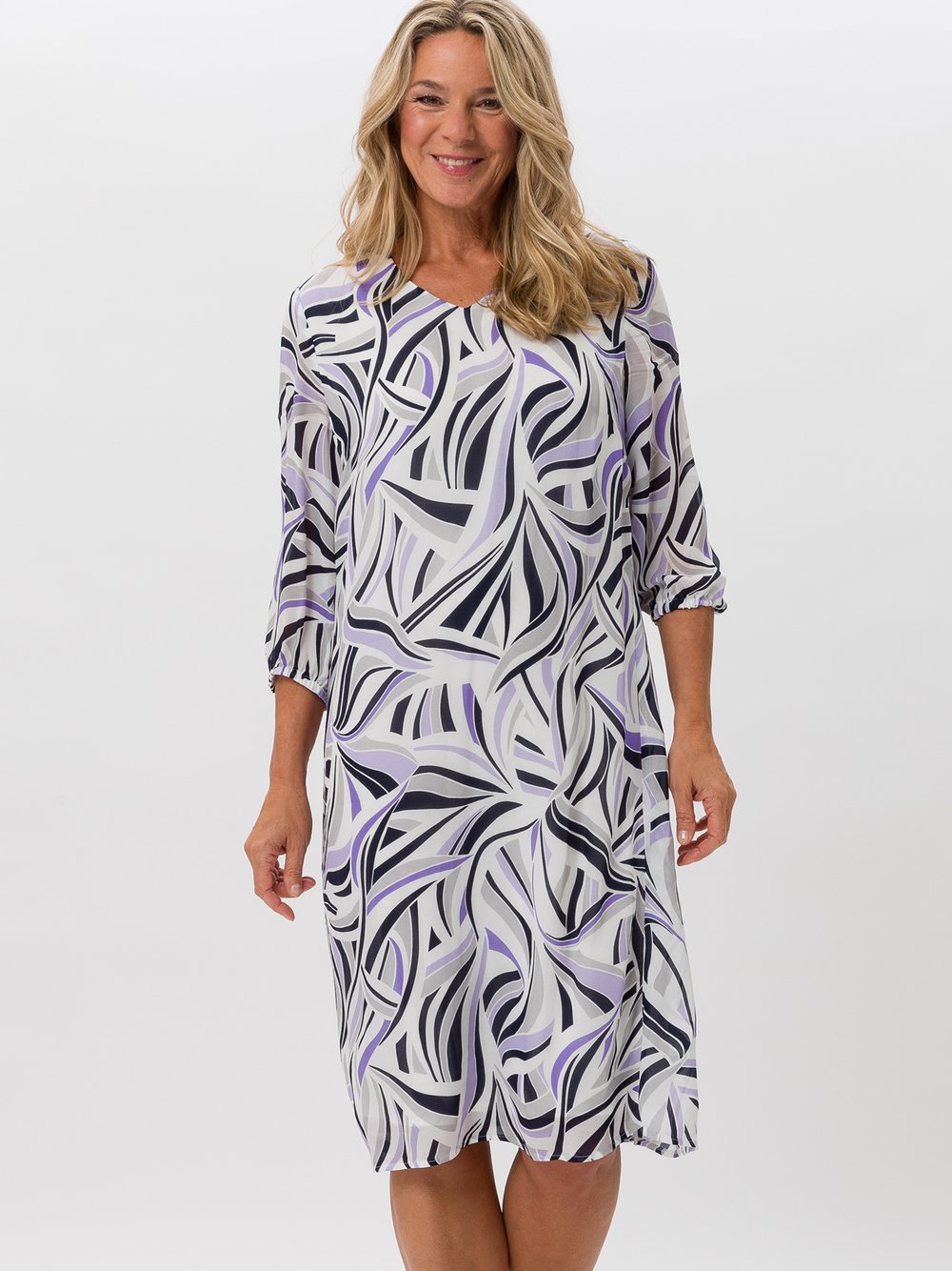 Frank Walder Sommerkleid Damen Viskose mehrfarbig gemustert, 50