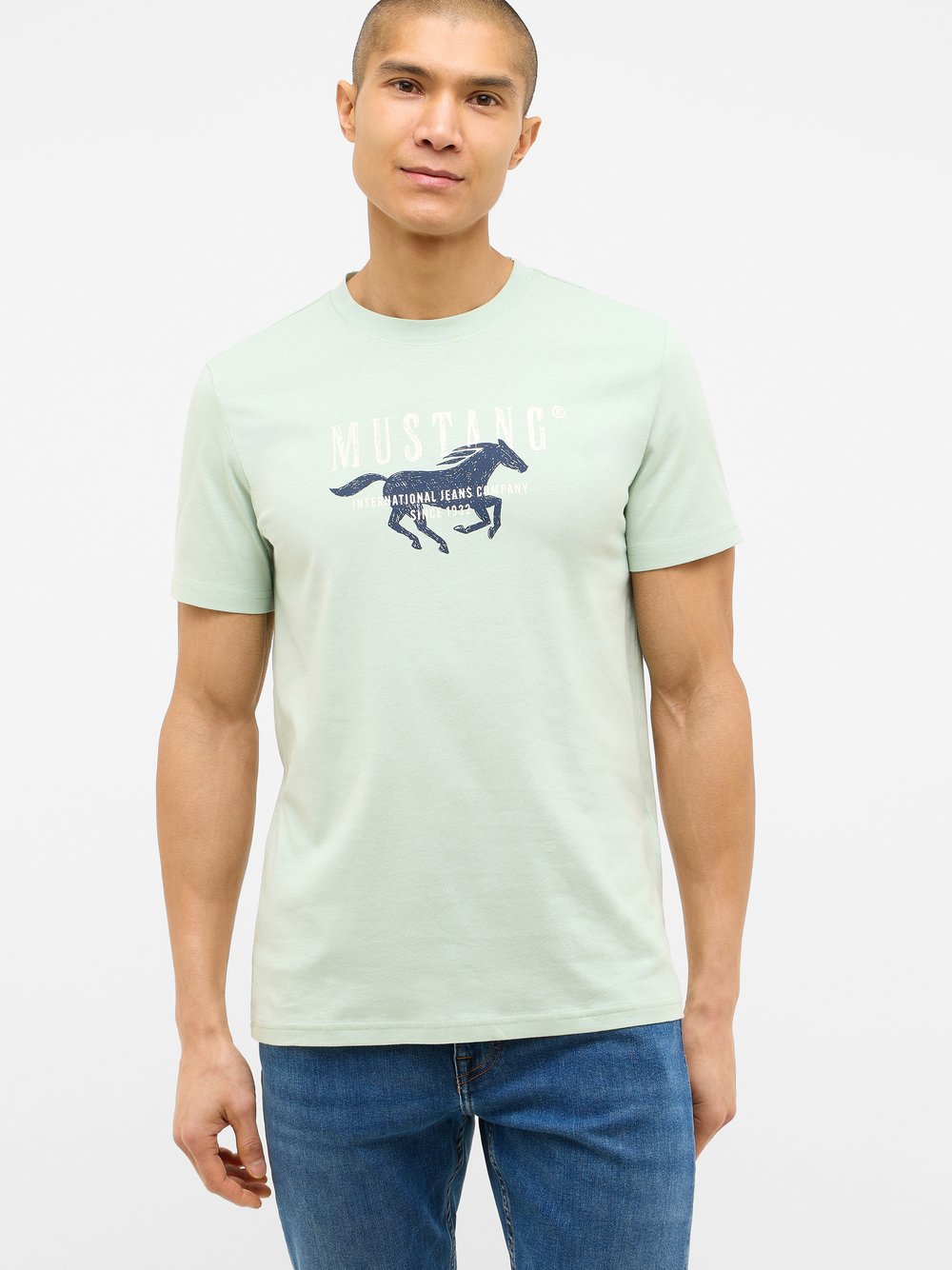 Thumbnail - Mustang T-Shirt Herren Baumwolle grün bedruckt, XXXL