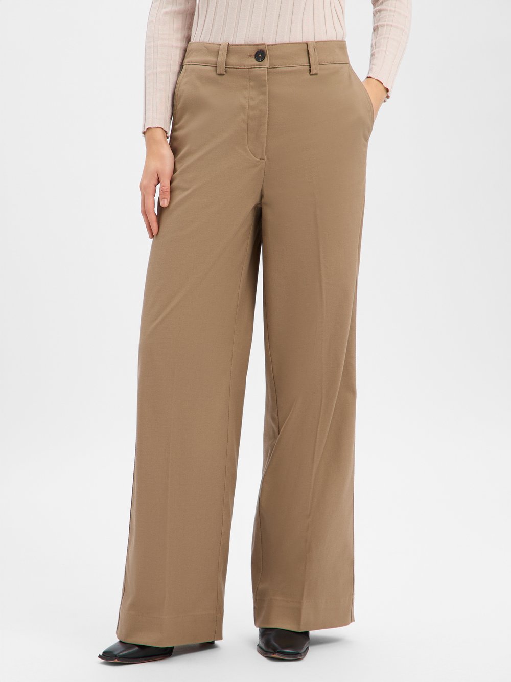 Thumbnail - Marc O'Polo Hose Damen Baumwolle braun strukturiert, 40