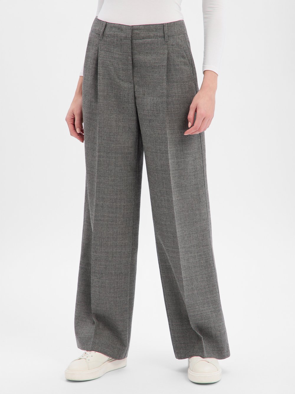 Thumbnail - Marc O'Polo Schurwollhose Damen Schurwolle grau meliert, 42