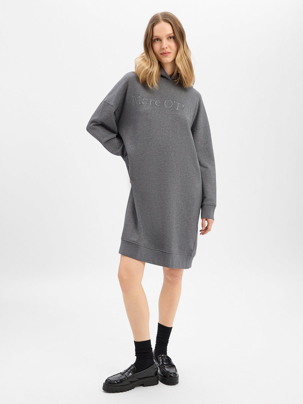 Thumbnail - Marc O'Polo Sweatkleid Damen Baumwolle (100%) grau meliert, L