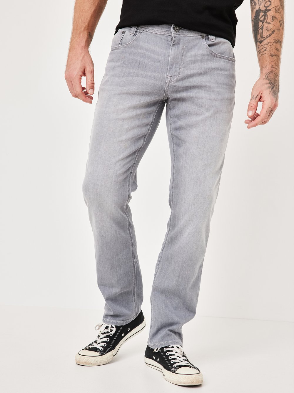 Paddock`s 5-Pocket Jeans Herren Baumwolle grau, 40-40