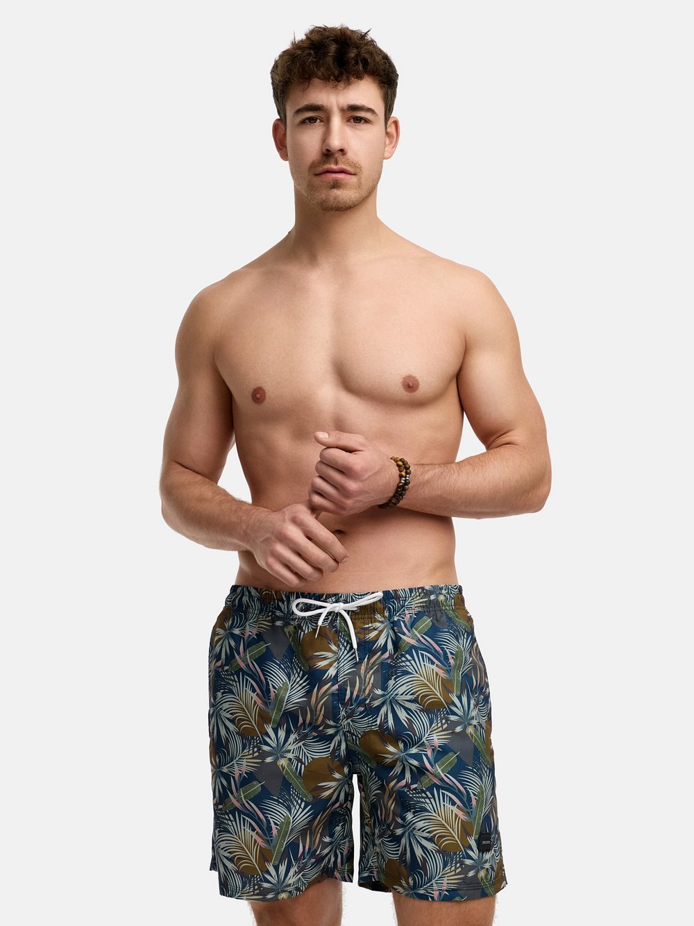 Indicode Badehose Herren blau bedruckt, XXL