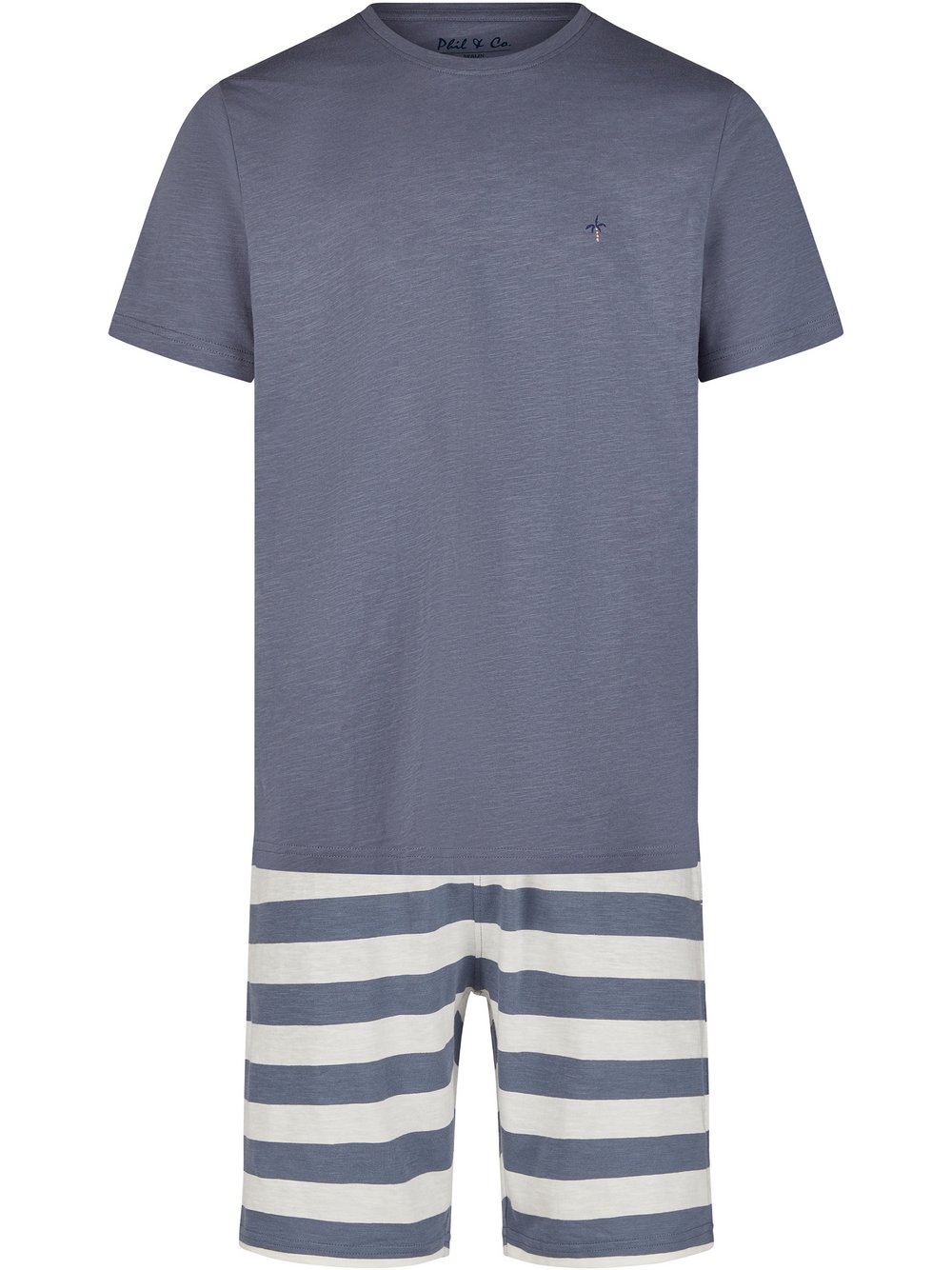 Phil & Co. Berlin Pyjama  Herren Jersey mehrfarbig gestreift, M