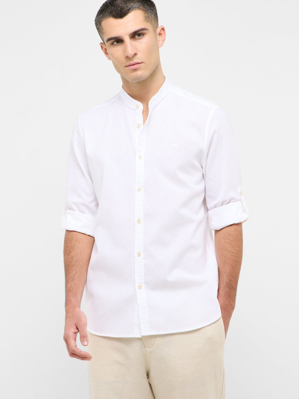 Mustang Hemd Herren Regular Fit Baumwolle weiß, XXXL