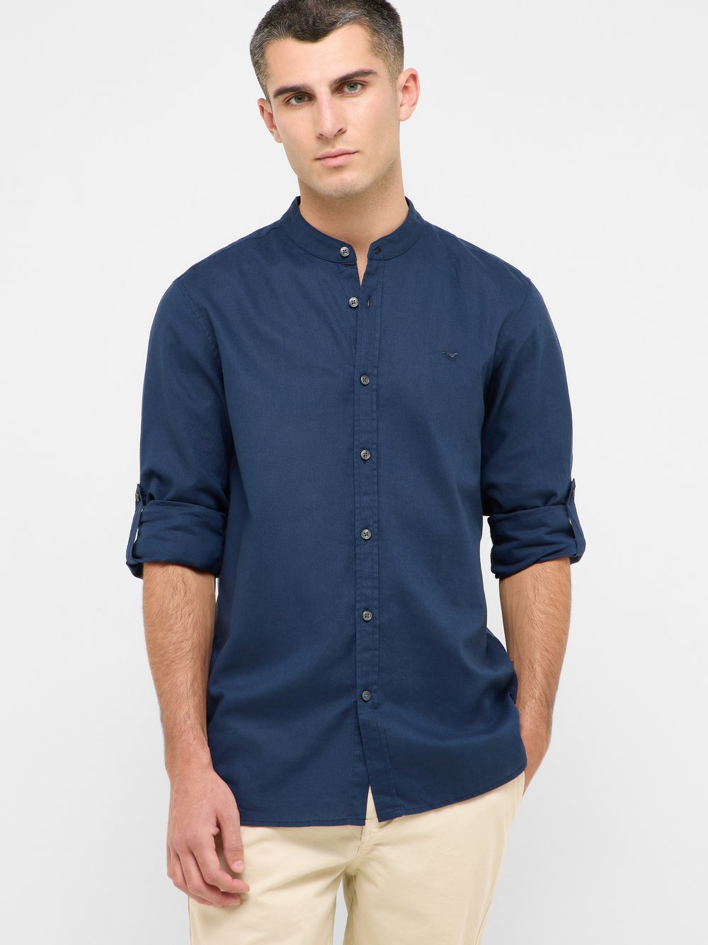 Mustang Hemd Herren Regular Fit Baumwolle blau, L