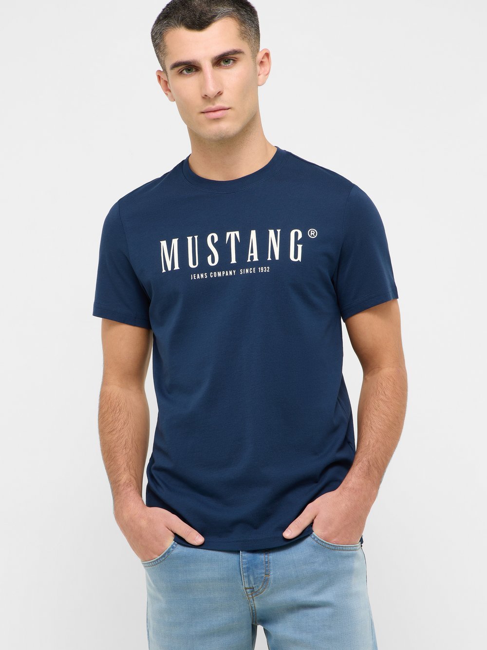 Mustang T-Shirt Herren Baumwolle blau, 6XL