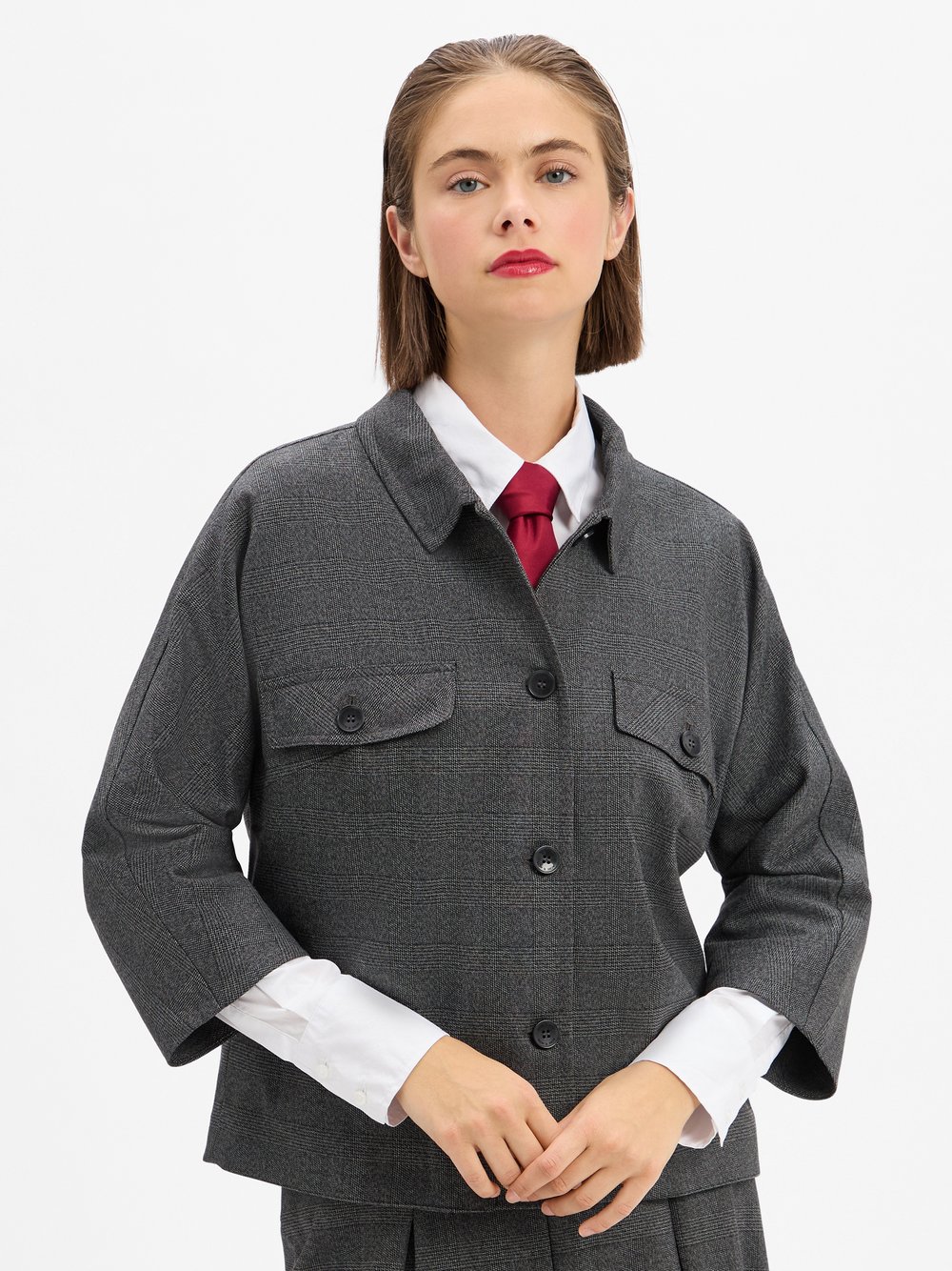 More & More Blazer Damen grau kariert, 44
