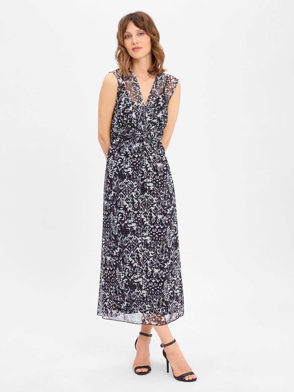 Thumbnail - Cartoon Sommerkleid Damen schwarz gemustert, 44
