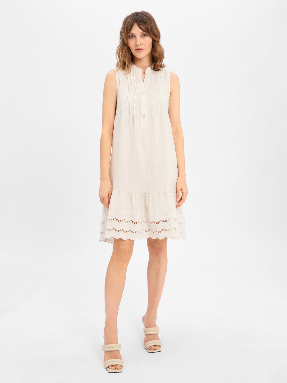 Cartoon Sommerkleid aus Leinen Damen beige, 38