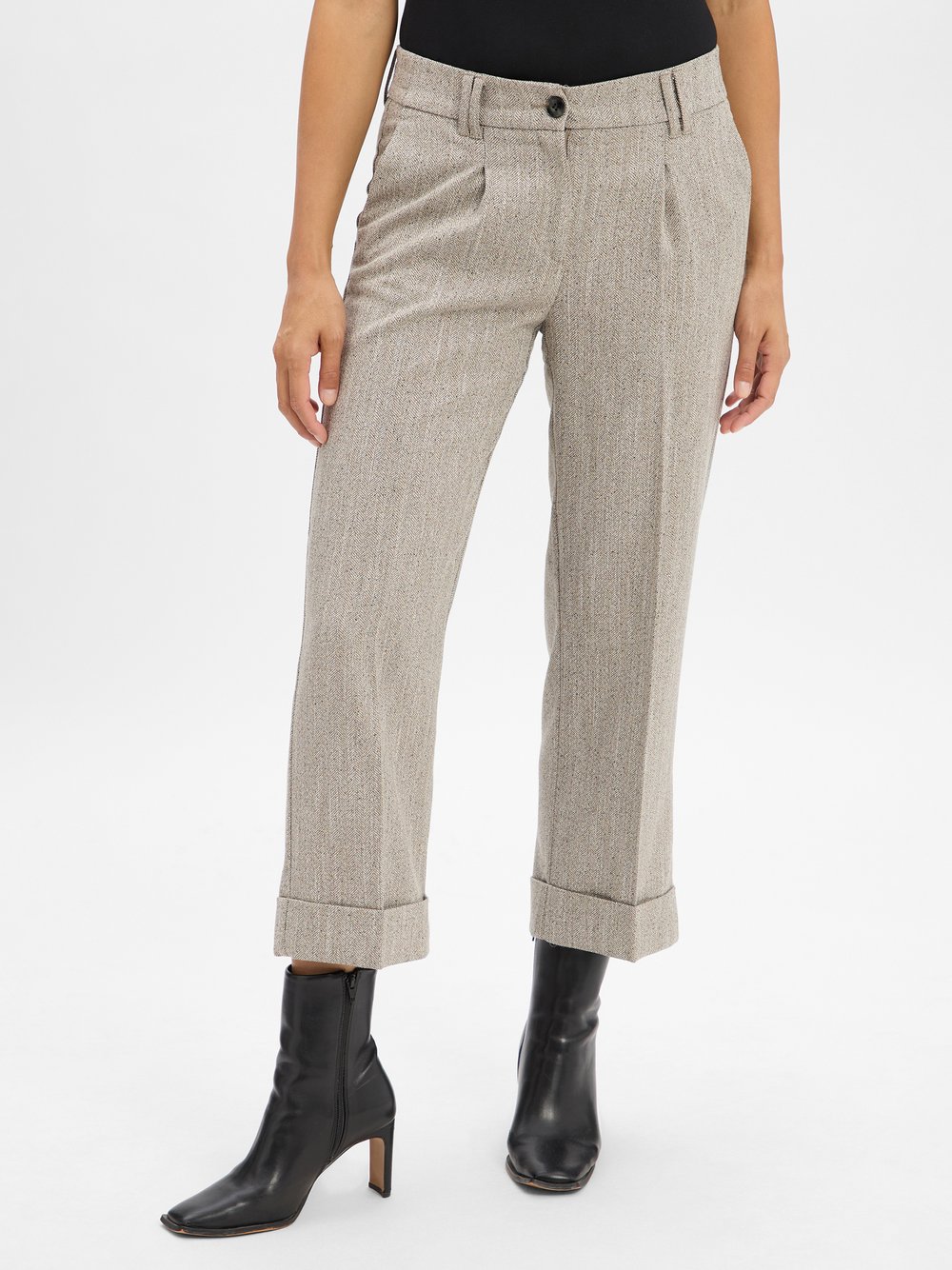 Opus Bundfaltenhose Damen mehrfarbig meliert, 40