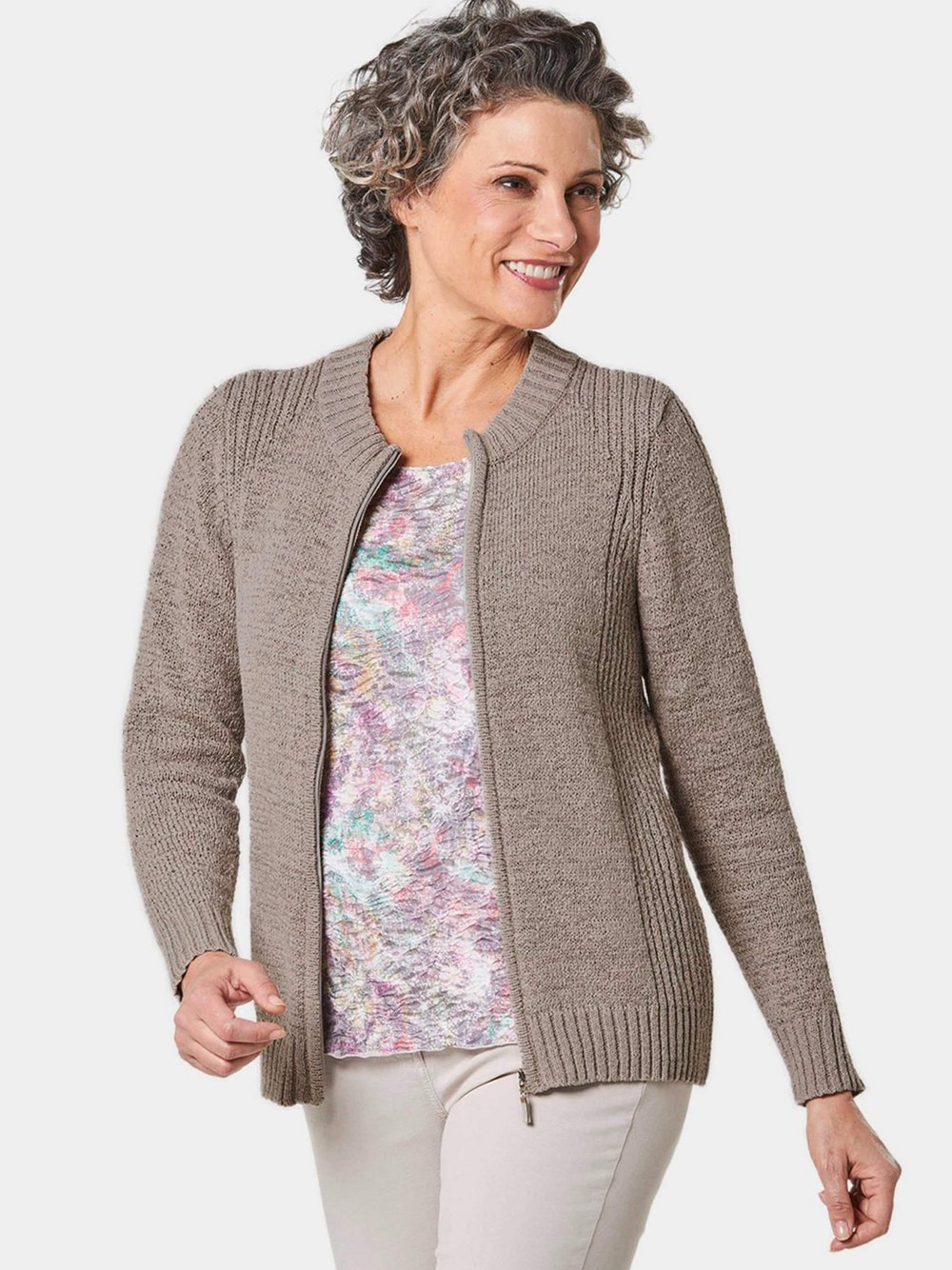 Goldner Strickjacke Damen braun, 54
