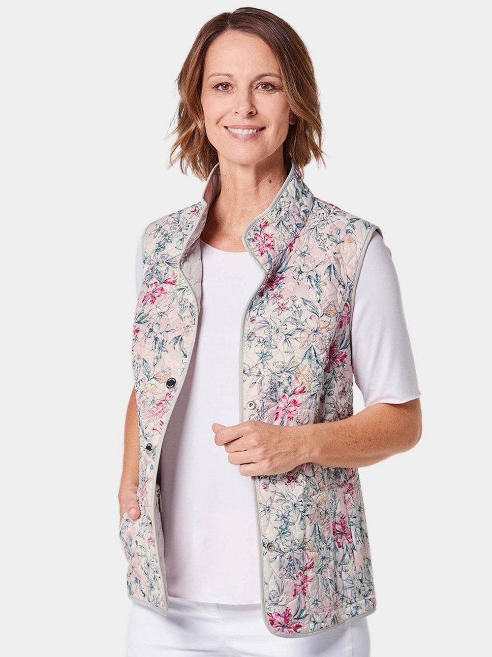 Goldner Steppwendeweste Damen rosa, 46